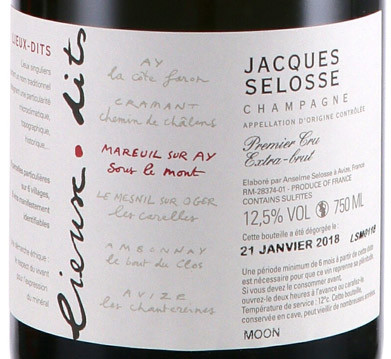 Selosse Extra Brut Blanc de Blancs Les Carelles Mesnil sur Oger NV