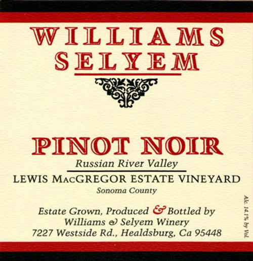 Williams-Selyem Pinot Noir RRV Lewis MacGregor Estate 2020