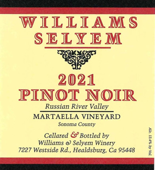 Williams-Selyem Pinot Noir Russian River Valley Martaella Vyd 2021 1.5L