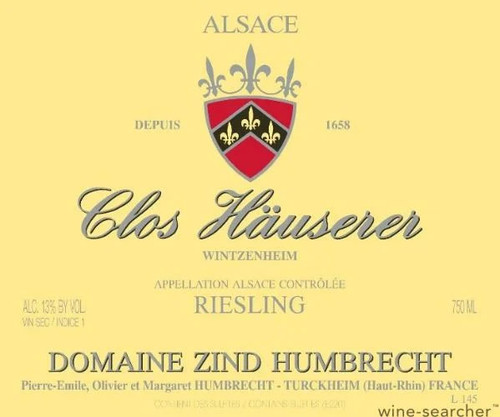 Zind-Humbrecht Riesling Alsace Wintzenheim Clos Häuserer 2021