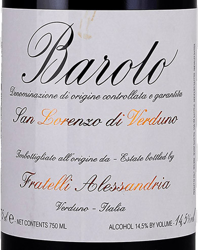 Fratelli Alessandria Barolo San Lorenzo di Verduno 2019