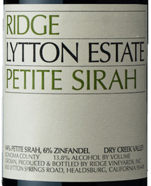 Ridge Petite Sirah Dry Creek Valley Lytton Estate 2020