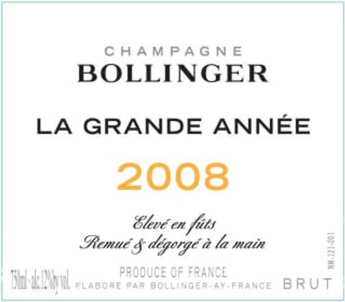 Bollinger Brut Champagne La Grande Année 2008 1.5L