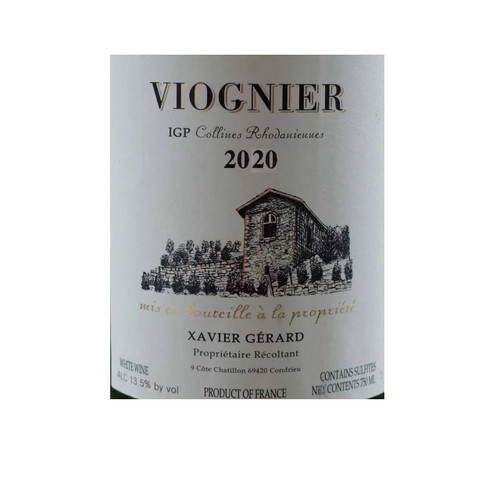 Xavier Gérard Viognier IGP Collines Rhodaniennes 2020