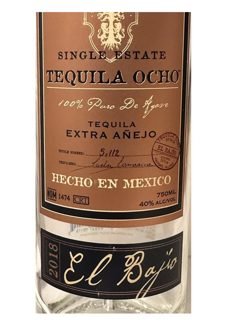 Tequila Ocho Extra Añejo Tequila Single Estate El Bajio 2018