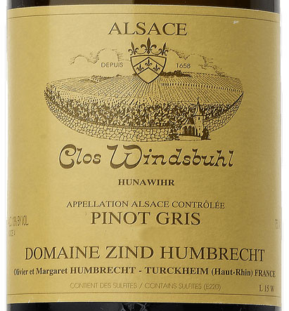 Zind-Humbrecht Pinot Gris Alsace Clos Windsbuhl 2023 - Woodland