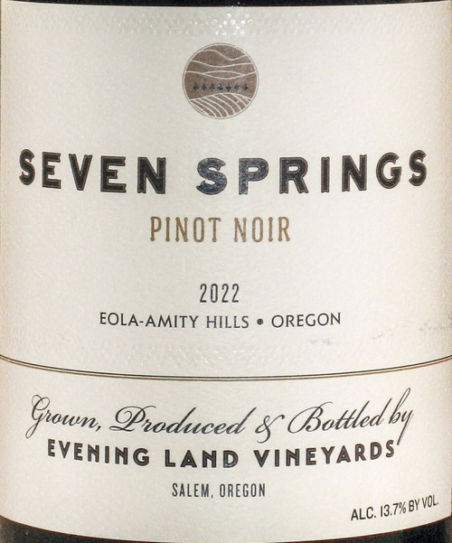 Evening Land Pinot Noir Eola-Amity Hills Seven Springs Vineyard 2022