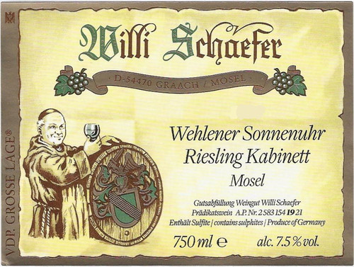Schaefer/Willi Riesling Kabinett Wehlener Sonnenuhr 2024