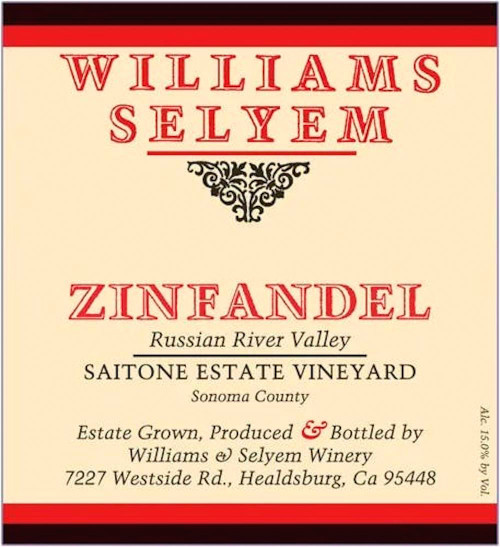 Williams-Selyem Zinfandel RRV Saitone Estate Vineyard 2021