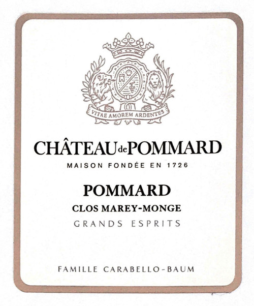 Château de Pommard Pommard Clos Marey Monge Grands Esprits 2018