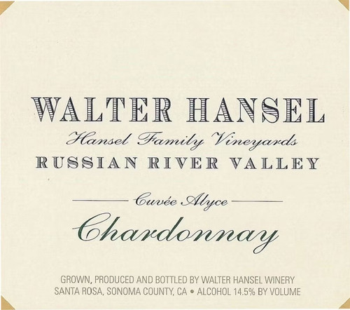 Walter Hansel Chardonnay Russian River Valley Cuvée Alyce 2023