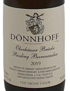 Dönnhoff Riesling Beerenauslese Oberhäuser Brücke Goldkap 2019 375ml