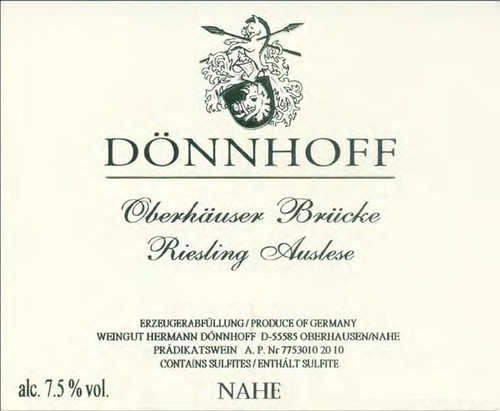 Dönnhoff Riesling Auslese Oberhäuser Brücke 2018 375ml