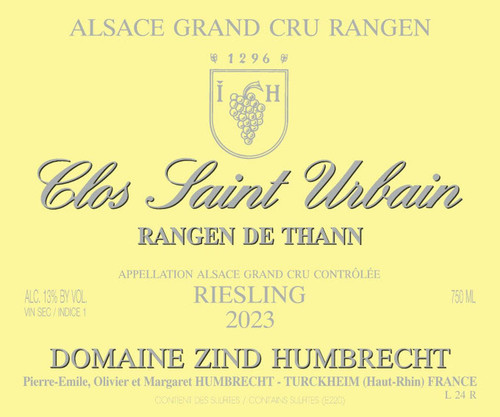 Zind-Humbrecht Riesling Grand Cru Rangen de Thann Clos St-Urbain 2023
