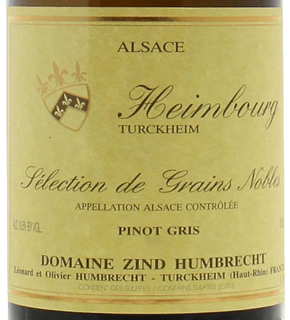 Zind-Humbrecht Pinot Gris Heimbourg SGN 2005 375ml