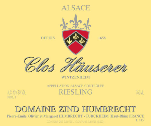 Zind-Humbrecht Riesling Alsace Wintzenheim Clos Häuserer 2023