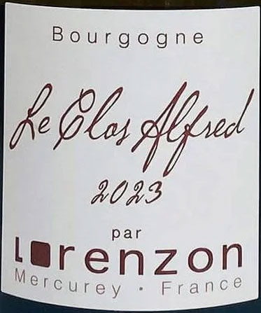 Lorenzon/Bruno Bourgogne Blanc Clos Alfred 2023