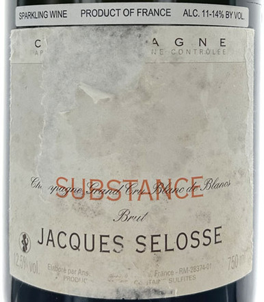 【入手困難】Jacques Selosse Substance Brut l 入手困難】Jacques Selosse Substance Brut l