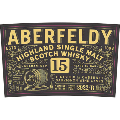 15 Year Old Whisky | Napa Valley Wine Cask | Aberfeldy US