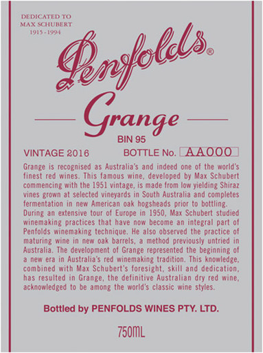 Penfolds Shiraz South Australia Grange 2016 - Woodland Hills Wine