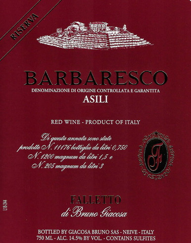 Giacosa/Bruno Barbaresco Asili Red Label Riserva 2020 - Woodland