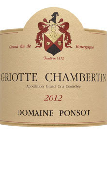 超希少】DOMAINE PONSOT GRIOTTE CHAMBERTIN 2001 グラン・クリュ