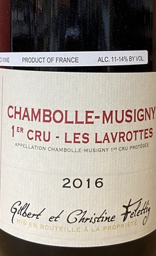 Felettig Chambolle-Musigny 1er cru Lavrottes 2016 - Woodland Hills