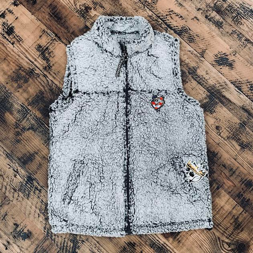 SKULL & CROWN SHERPA VEST
