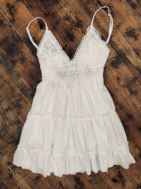 SKULL & CROWN SHORT RUFFLE DRESS