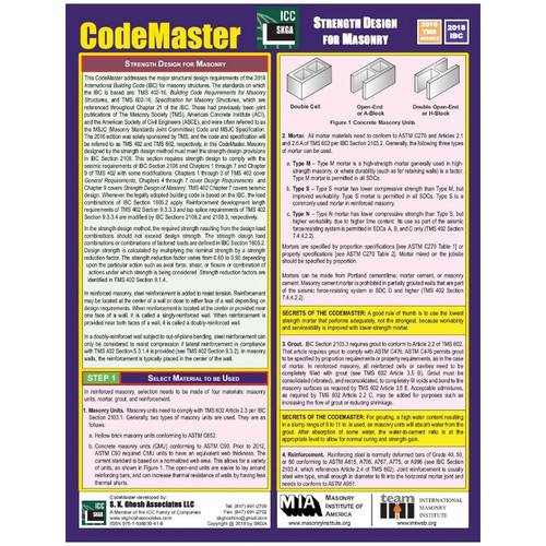 CodeMaster Strength Design for Masonry-ISBN#9781936039418