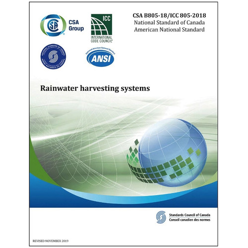 CSA B805-18/ICC 805-2018 - Rainwater Harvesting Systems-ISBN#9781488311352