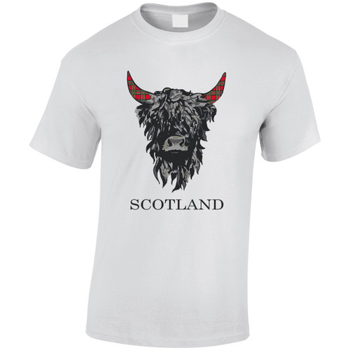 Tartan Highland Cow Scotland Adult T-Shirt