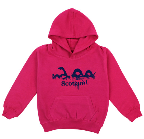 Loch Ness Scotland Distressed Kids Hoodie - Heliconia