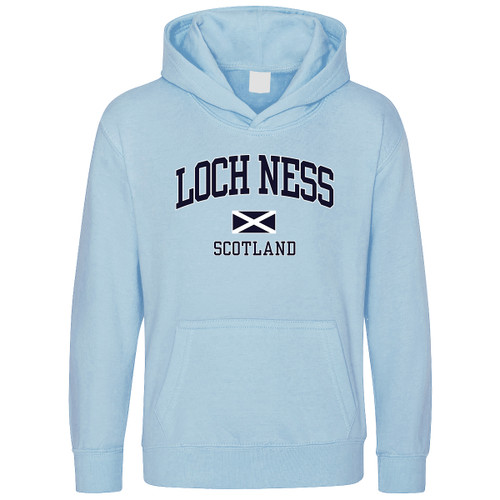 Loch Ness Scotland Saltire Design Kids Hoodie