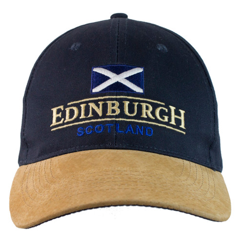 Edinburgh Scotland Flag Navy and Tan Cap