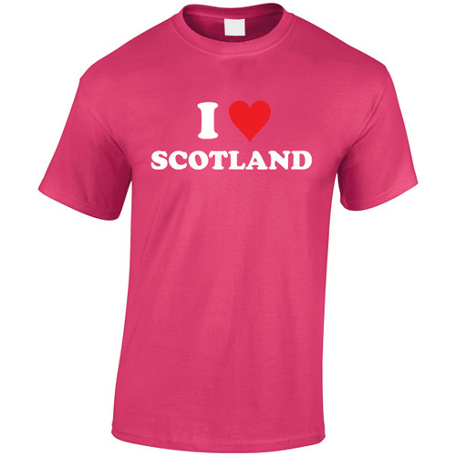 I Love Scotland White Text T-Shirt