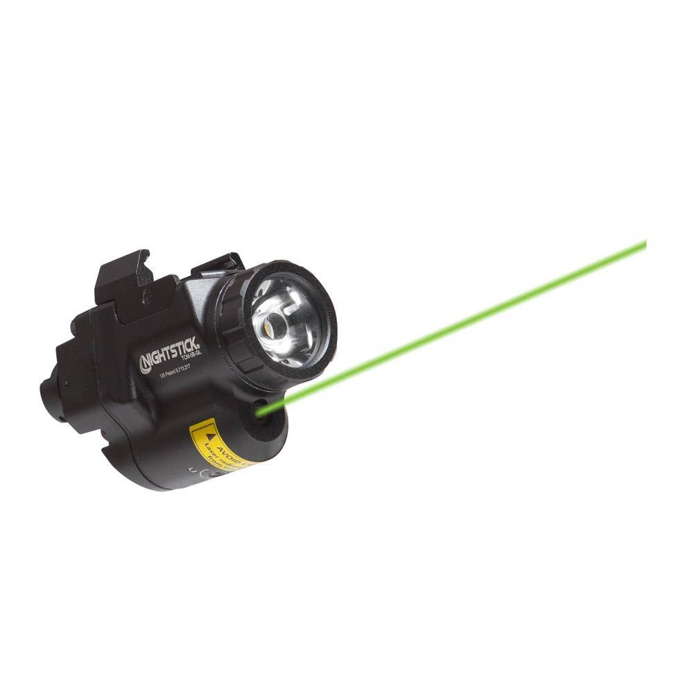 Nightstick Subcompact Weapon-Mounted Light for Narrow Rail Handguns with Green Laser