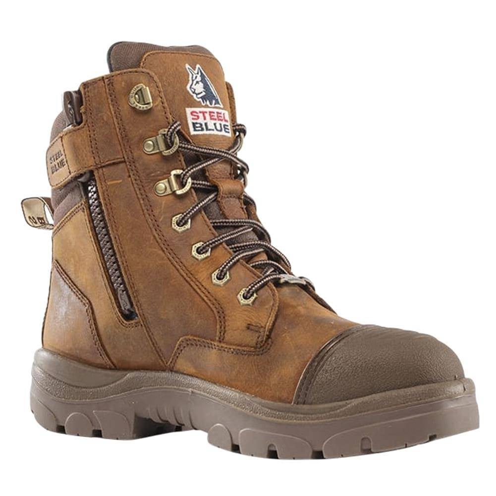 Men's Steel Blue 6" Southern Cross Scuff Toe Steel Toe Side-Zip Waterproof Boots