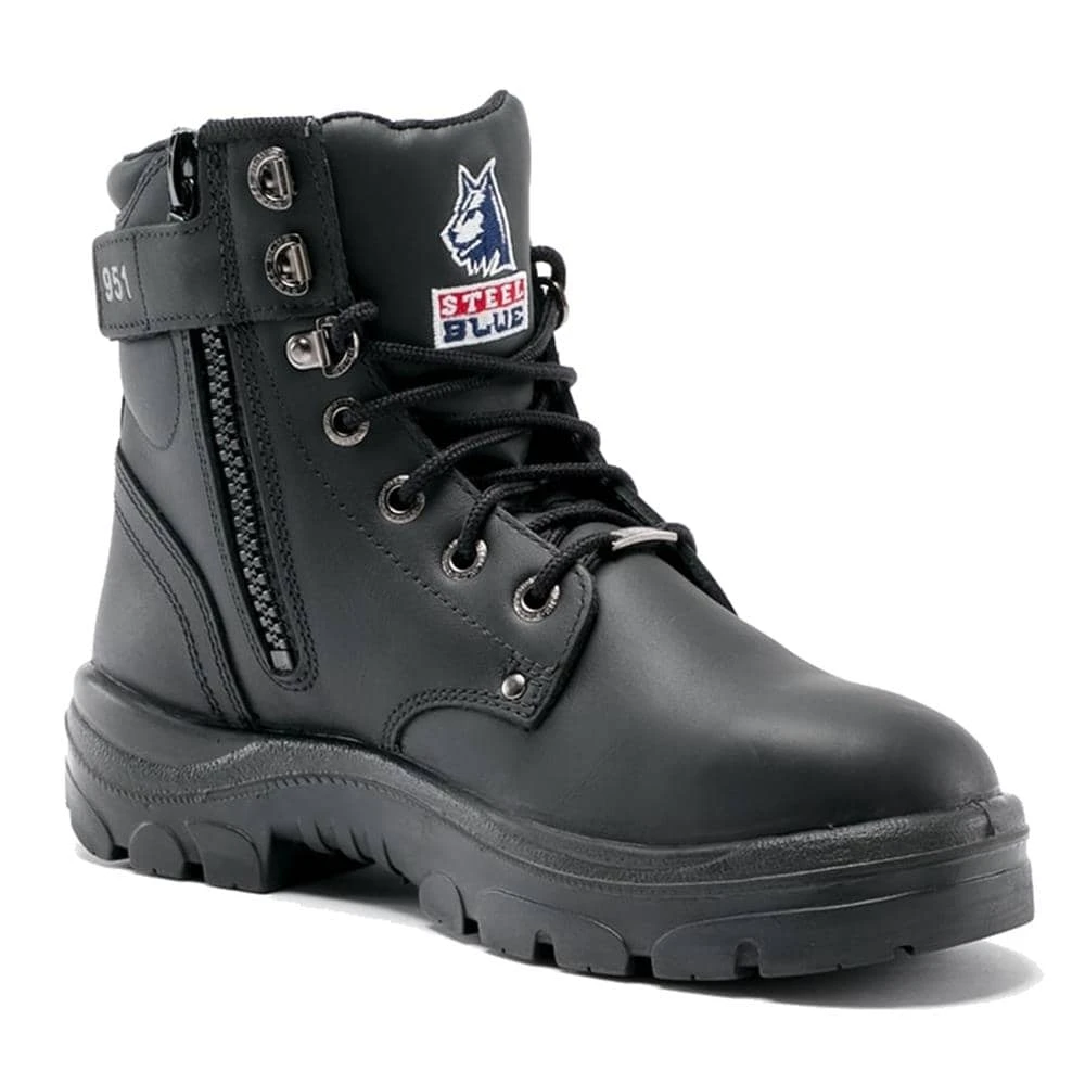 Men's Steel Blue 6" Argyle Steel Toe Side-Zip SD Boots