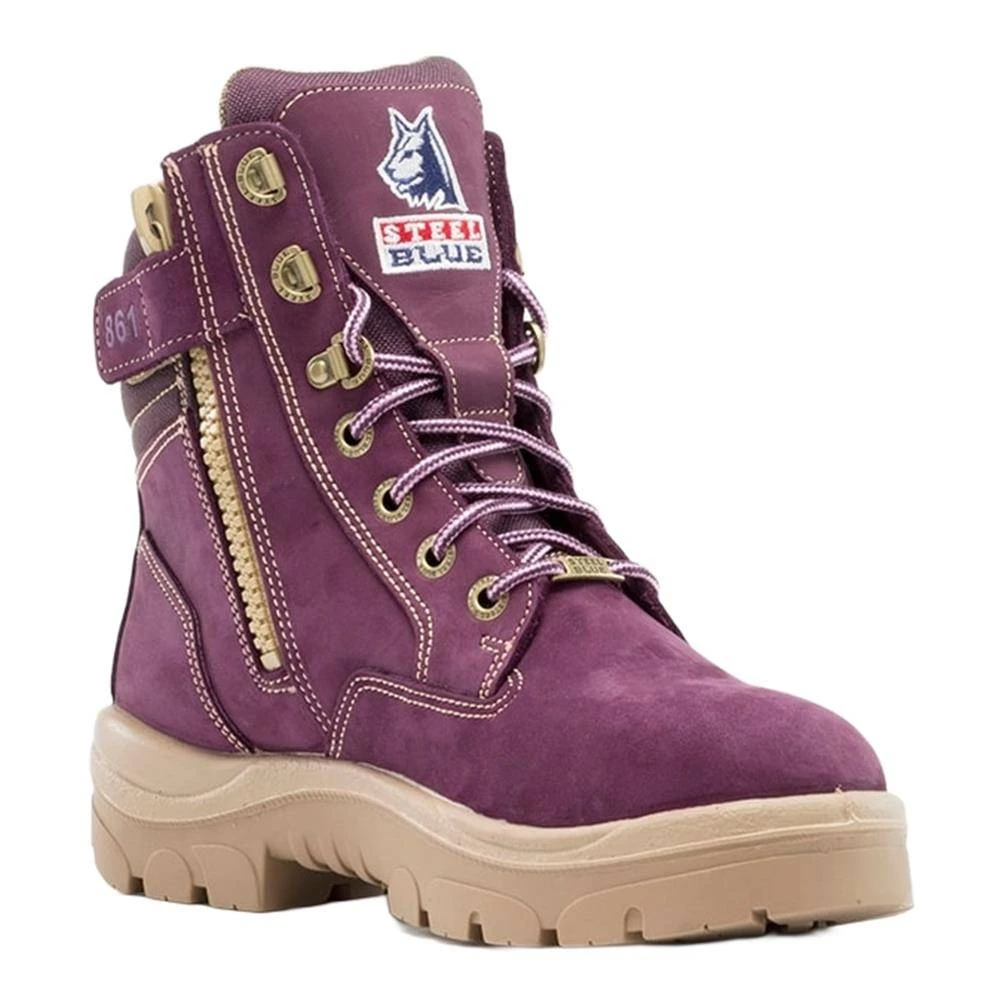 Women's Steel Blue 6" Southern Cross Side-Zip PR Steel Toe Boots