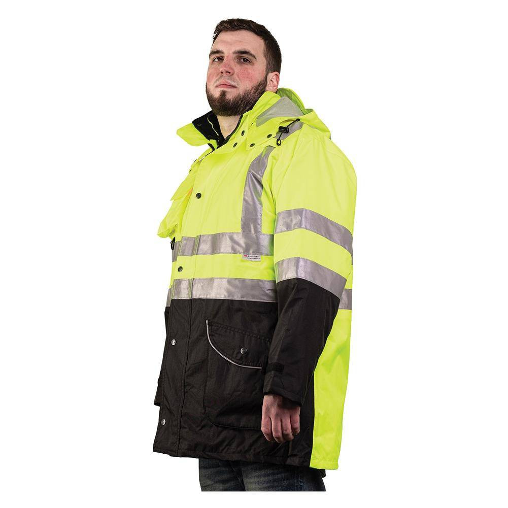 Game Workwear The Hi-Vis 6-in-1 Black-Bottom Parka