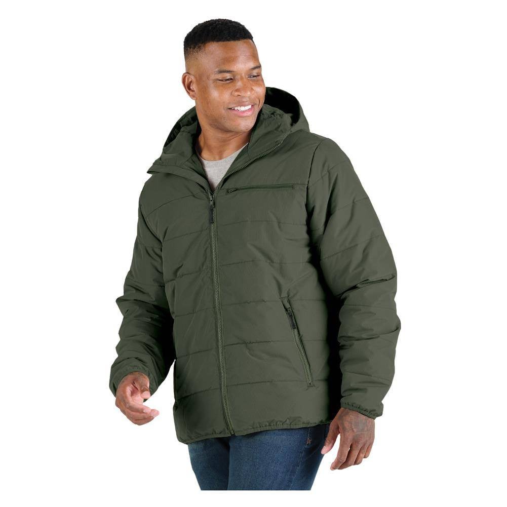 Men's Berne Workwear Channel Quilt Ripstop Hooded Jacket