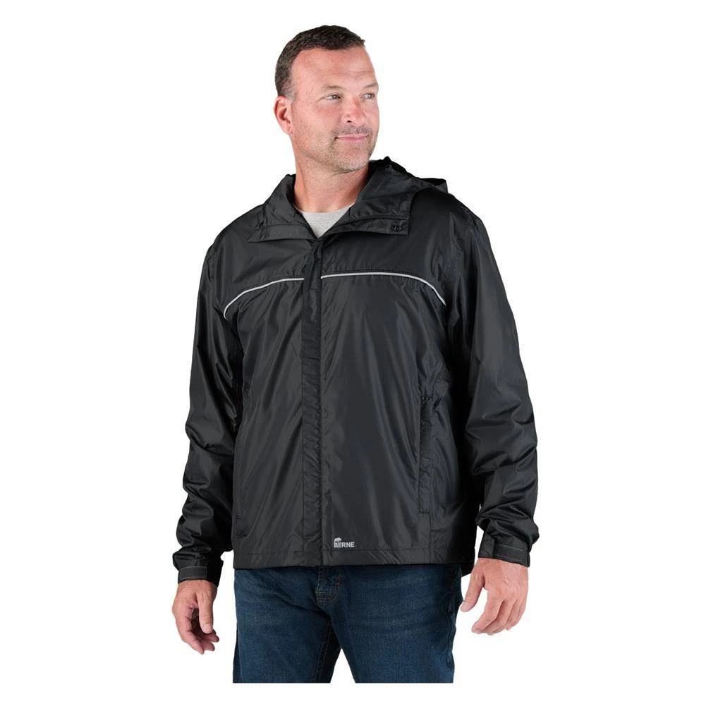 Men's Berne Workwear Coastline Lightweight Hooded Rain Jacket
