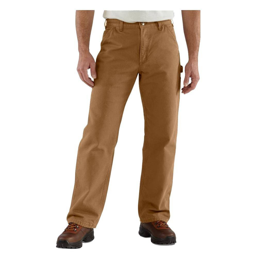 Men's Carhartt Loose Fit Washed Duck Flannel-Lined Utility Work Pants