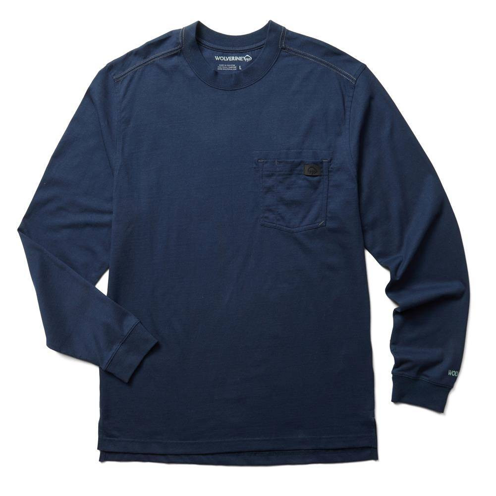 Men's Wolverine Guardian Cotton Long Sleeve Pocket T-Shirt