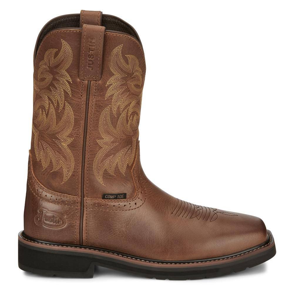 Men's Justin Original Work Boots 11" Handler Square Toe Composite Toe