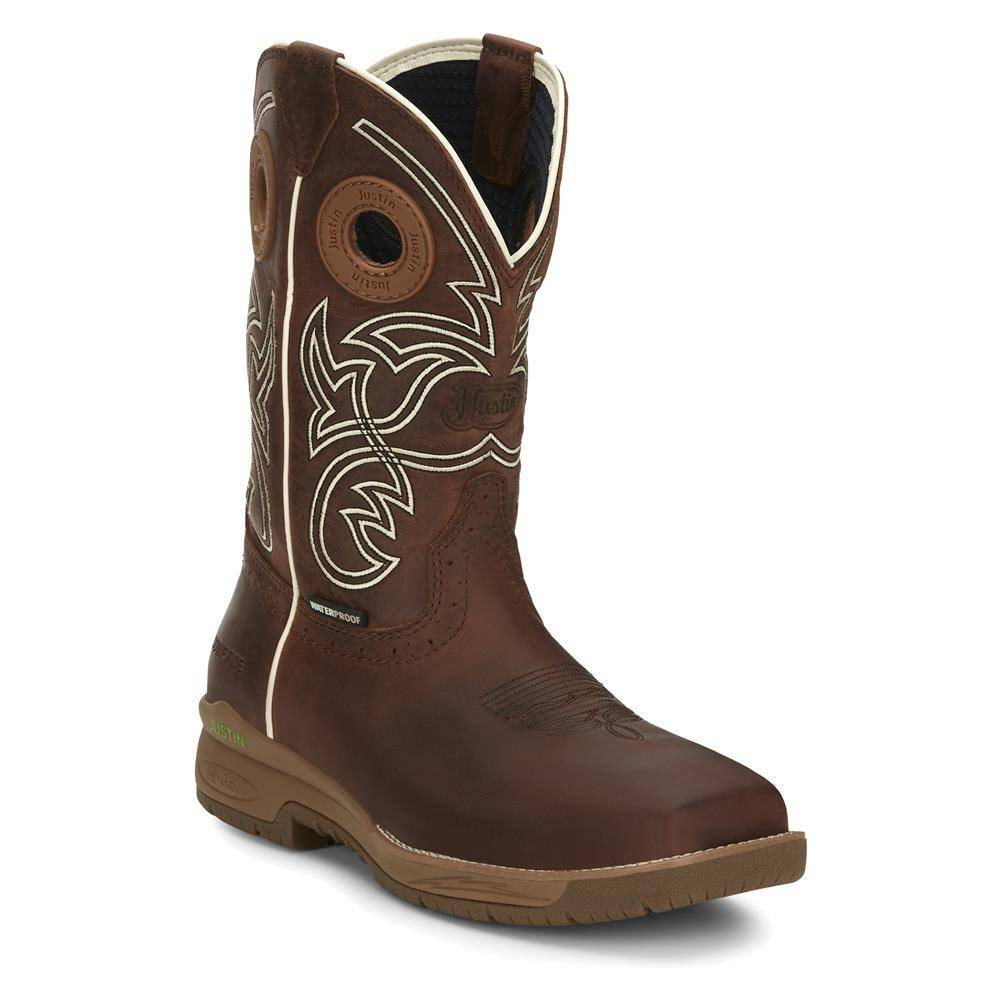 Men's Justin Original Work Boots 11" Waterproof Square Nano Composite Toe Boots