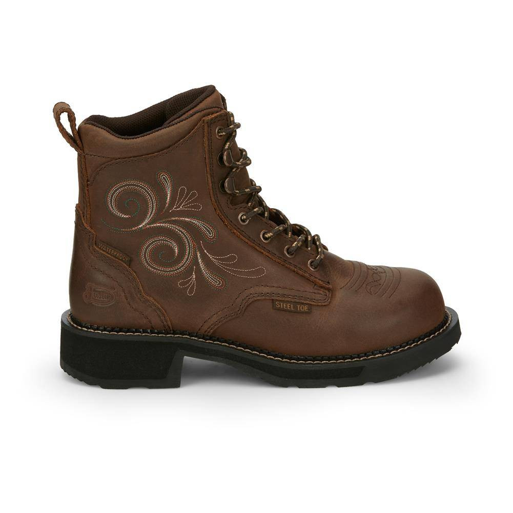 Women's Justin Original Work Boots 6" Katerina Steel Toe Waterproof