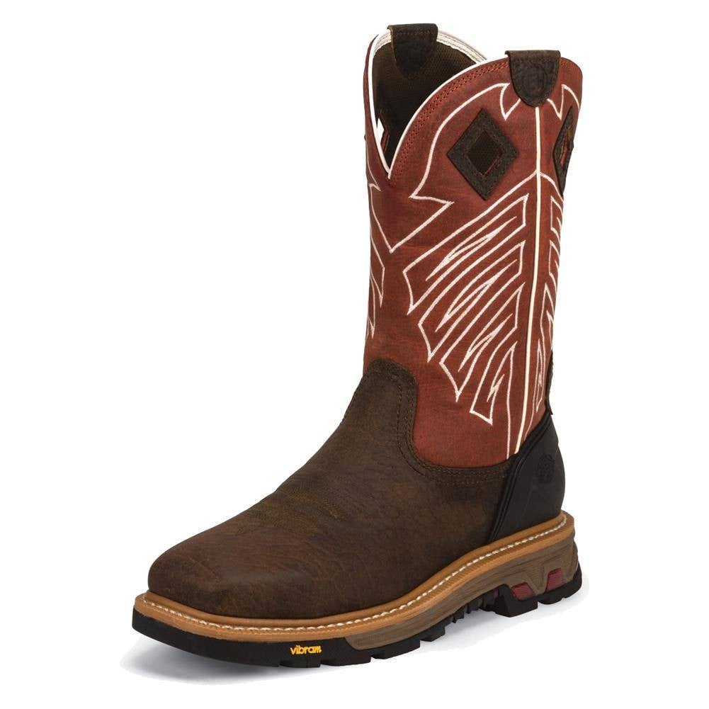 Men's Justin Original Work Boots 11" Commander-X5 Square Toe ST WP