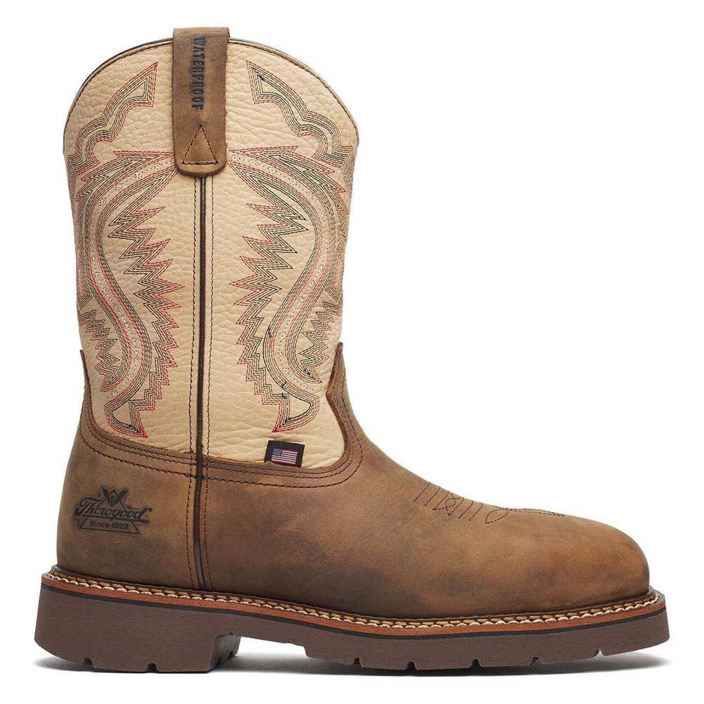 Thorogood Western Work WP 11" Crazy Horse / Rawhide Nano Square Toe Boots